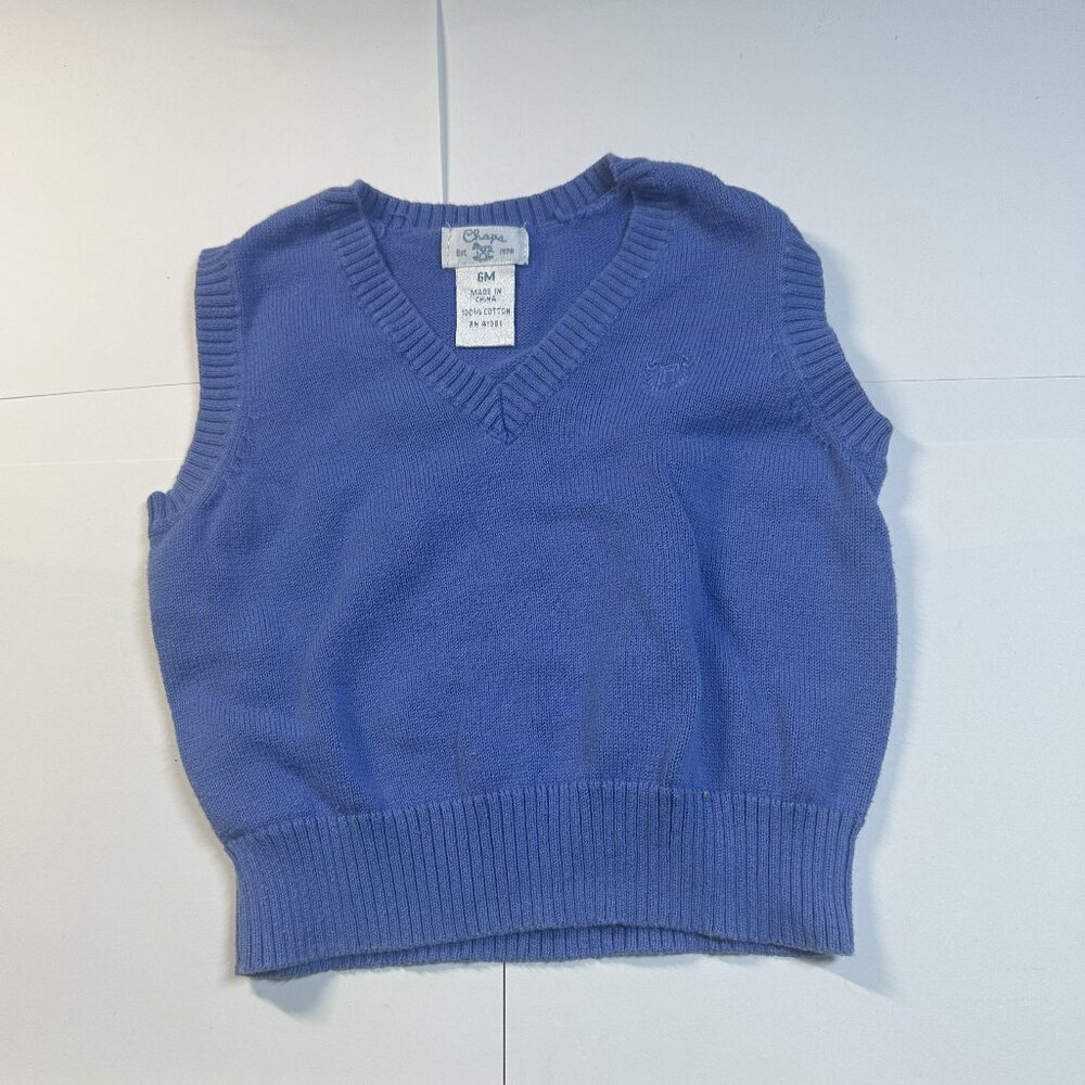 Chaps Toddler Sweater Vest Boy 6 Month‎ Blue 100 % Cotton